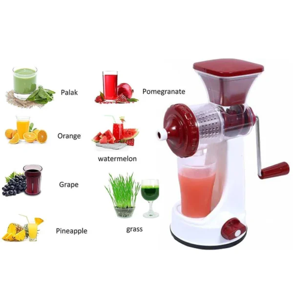 Manual Fruit Vegetable Juicer with Juice Cup and Waste Collector - Image 4