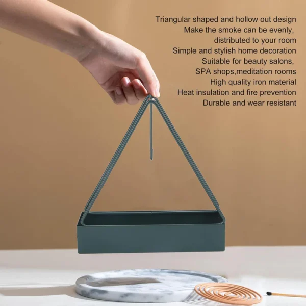 Mosquito Coil Holder Frame, Triangular Shape Iron Mosquito Incense Holder - Image 4