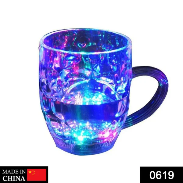 Led Glass Cup (Rainbow Color), Party Drinks And LED Light-Up Flashing Mug