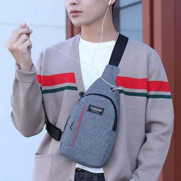 Waterproof Anti-Theft Crossbody Fanny Pack with USB Charging & Earphone Hook - Image 4