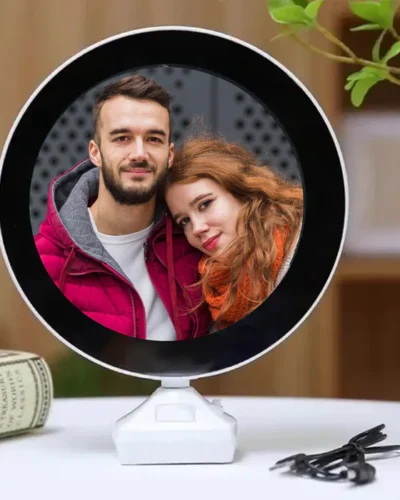 Plastic 2 in 1 Mirror Come Photo Frame with Led Light