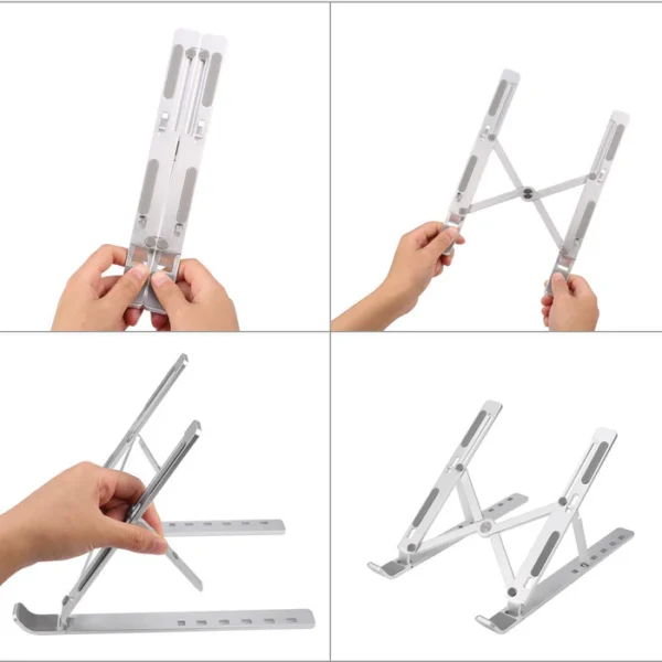 Laptop Stand for Desk | Metal Portable Laptop Stand, with 6 Adjustable Angles - Image 5
