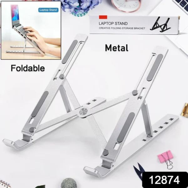 Laptop Stand for Desk | Metal Portable Laptop Stand, with 6 Adjustable Angles - Image 7