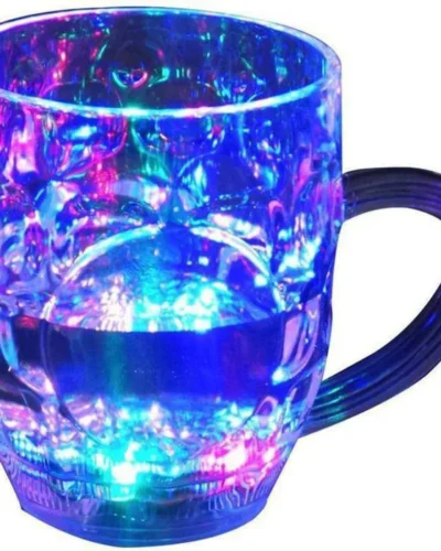 Led Glass Cup (Rainbow Color), Party Drinks And LED Light-Up Flashing Mug