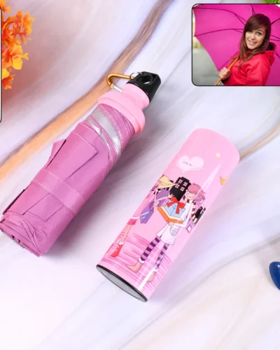 4 Fold Foldable Bottle Summer Umbrella for On-the-Go (1 Pc / Mix Color)