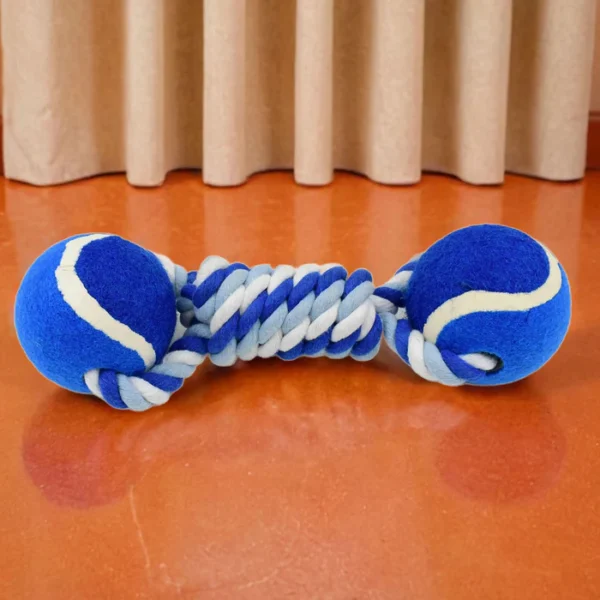 Durable Cotton Rope Dog Toy Two-Way Ball Design (1 Pc) - Image 2