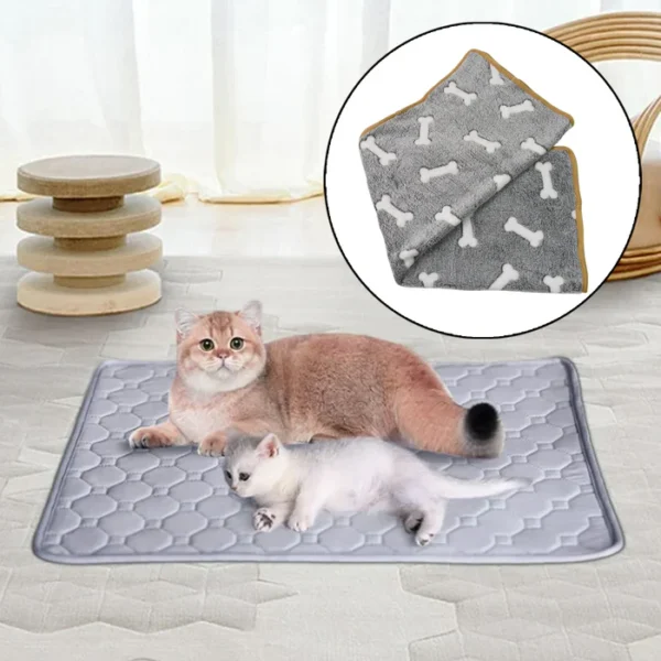 Pet Soft Cat Dog Blanket / Towel, Warm Sleep Mat (75×55 Cm / 1 Pc / Mix Color & Design) - Image 6