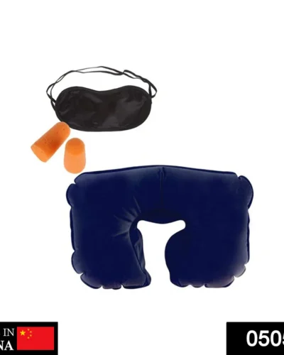 3in1 Air Travel Kit with Pillow, Ear Buds & Eye Mask