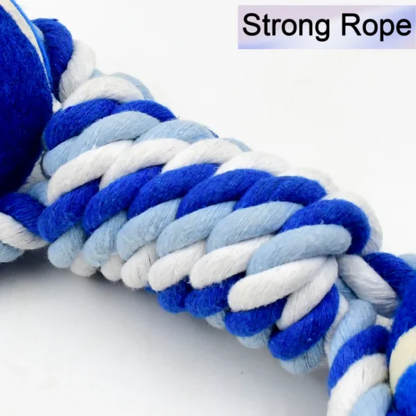 Durable Cotton Rope Dog Toy Two-Way Ball Design (1 Pc) - Image 6