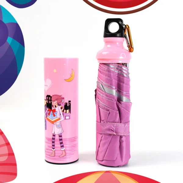 4 Fold Foldable Bottle Summer Umbrella for On-the-Go (1 Pc / Mix Color) - Image 4