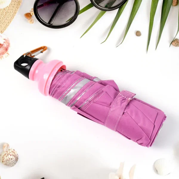 4 Fold Foldable Bottle Summer Umbrella for On-the-Go (1 Pc / Mix Color) - Image 2