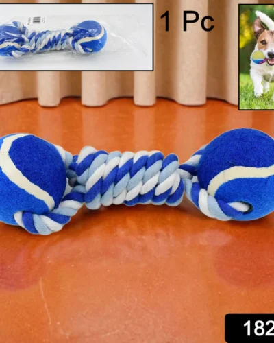 Durable Cotton Rope Dog Toy Two-Way Ball Design (1 Pc)