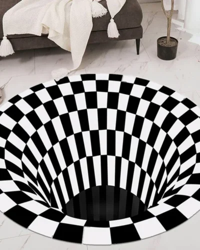 3D Space Round Carpet, Floor Mat Non-Woven Doormat (1 Pc / 78 Cm)