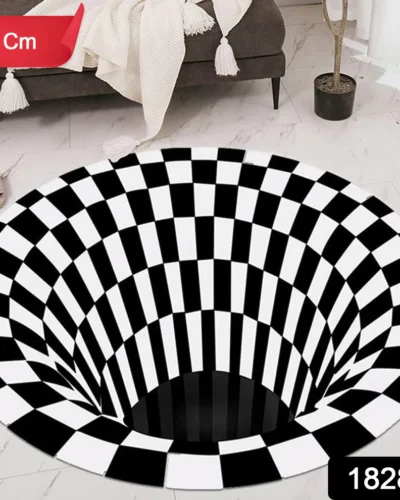 3D Space Round Carpet, Floor Mat Non-Woven Doormat (1 Pc / 78 Cm)